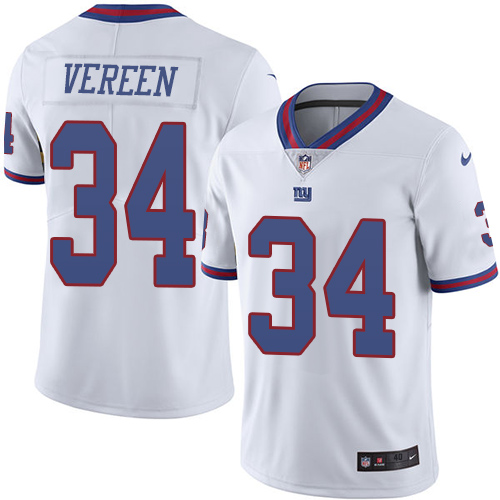 Men's Elite Shane Vereen Nike Jersey White - #34 Rush NFL New York Giants